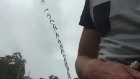Aussie Guy Pisses Outside with Hard On