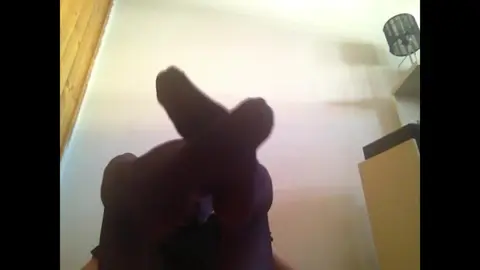 Guy in Purple Tights Plays with Feet