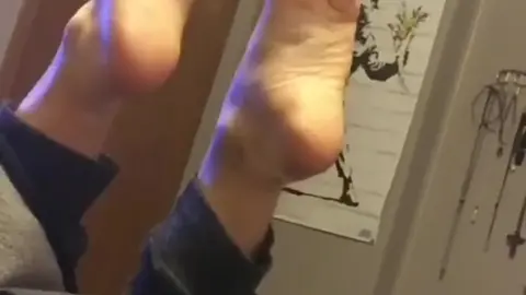Femboy Exposes Feet and Cock on Camera