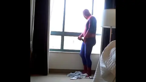 Exhibitionist Cums on Hotel Window