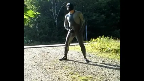 Guy in Skeleton Masked Wetsuit Gets Fucked