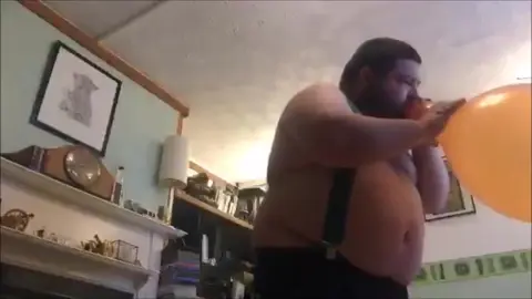 Gay Pop Balloon Fetish Play at Various Speeds