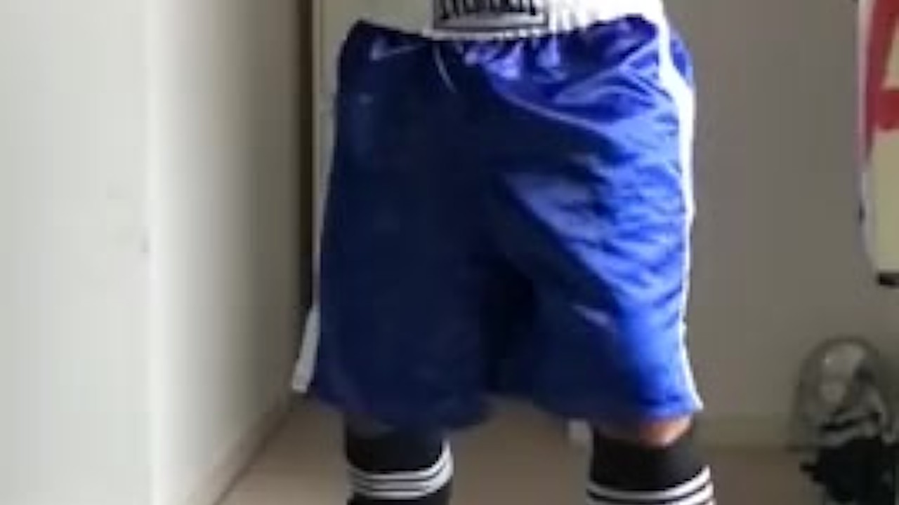 Hunky Boxer Trains in Slow Motion