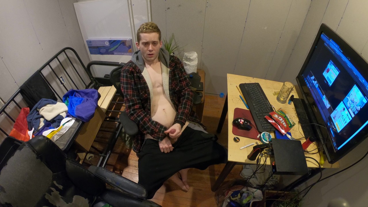 College Guy Shoots Cum in Solo Video