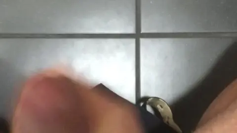 Guy Jerks Off in Public Toilet Till Precum