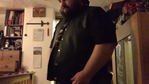 Biker Gets Cum On Lips