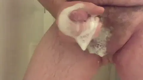 Chubby Guy Jerks Off in Shower
