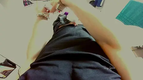 Handcuffed Jay Lane Milks Cum with Wand Vibrator