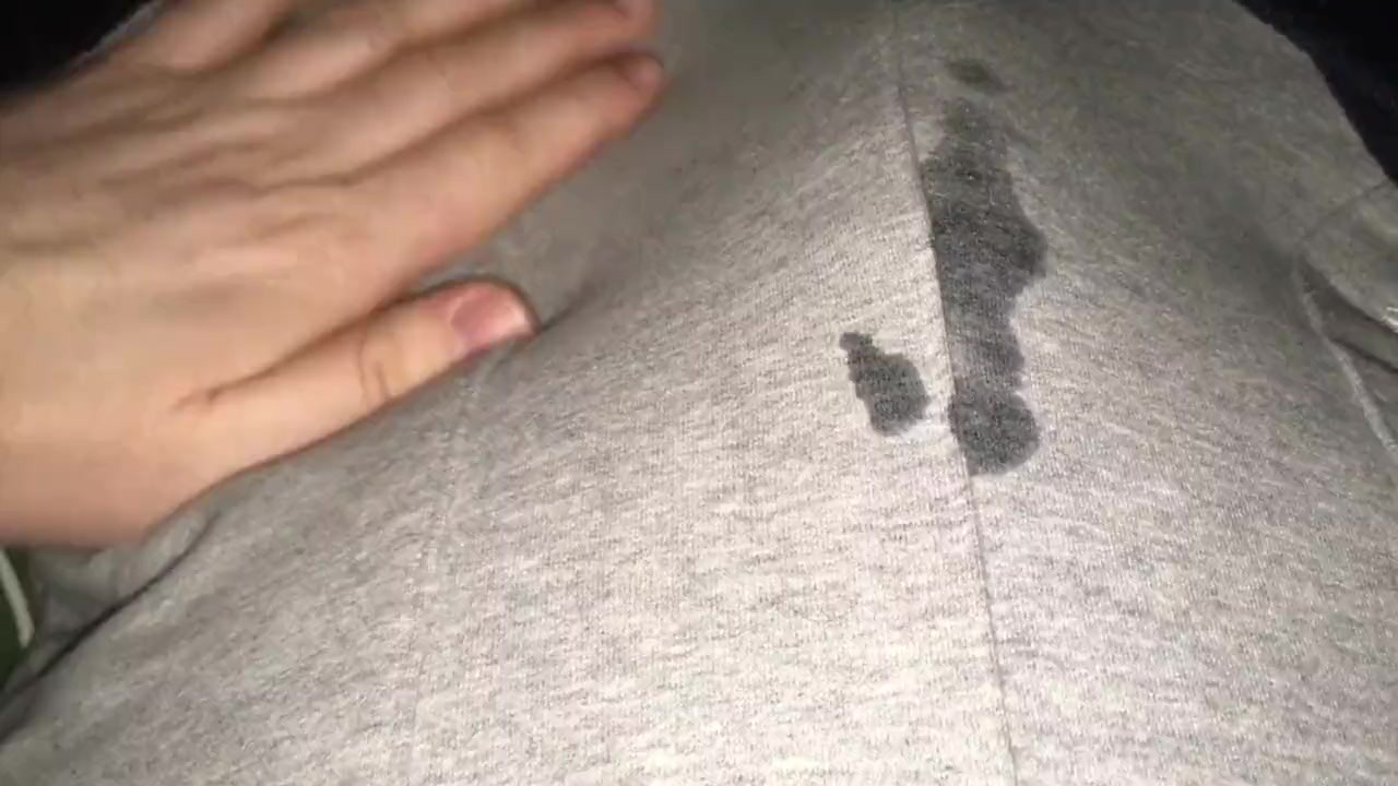Guy Cums from Stomach Bulge Masturbation in Sweatpants