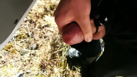 Van Driver Exposed in Public Pissing & Cum Play