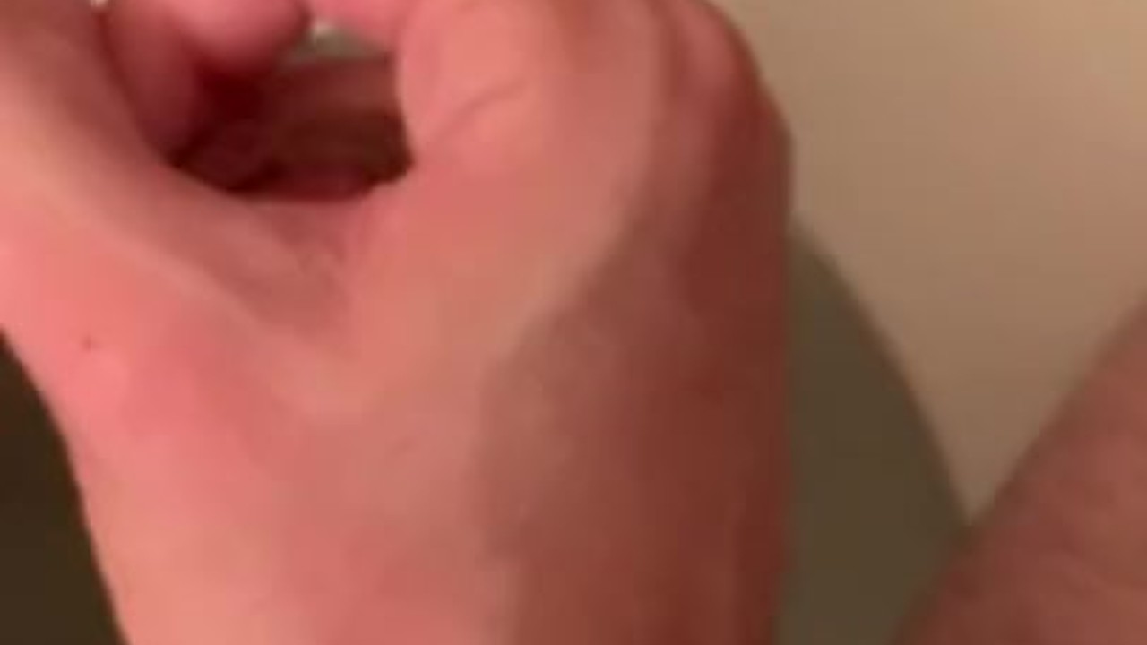 Latin Guy Pisses and Jacks Off on Toilet