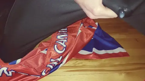 Jock Cums Through Adidas Track Pants
