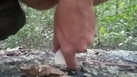 Guy Masturbates with Dildo by Roadside
