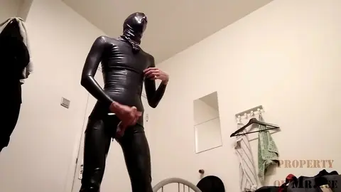 Twink in Full Rubber Edging Tease