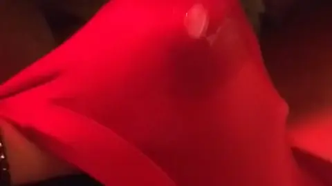 Guy Cums in Red Women's Panties
