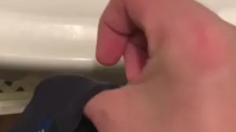 Young Guy Masturbates in Bathroom, Tastes Cum
