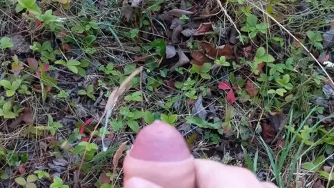 Teenager Jerks Off in Forest, Cums Outside