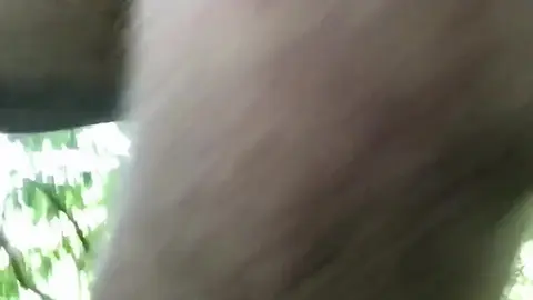 Guy Jerks Off with Heavy Ball Weights in Tree