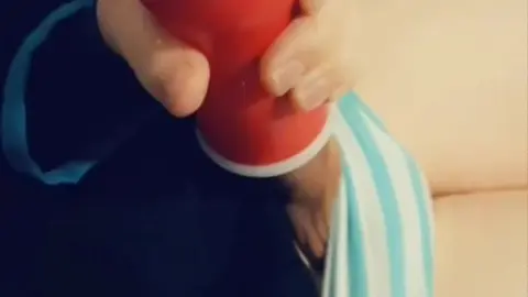 Femboy Masturbates with Onahole