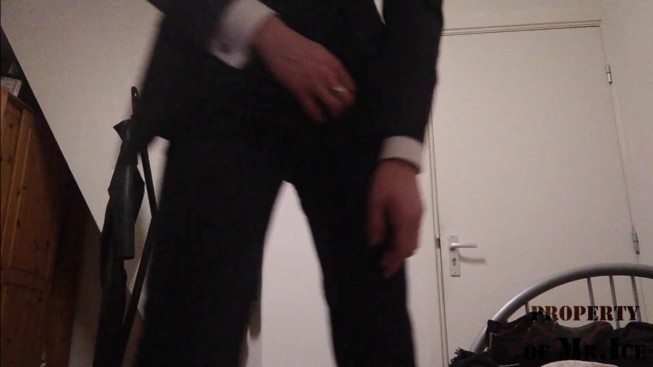 Twink in Suit Jerks Off with Dress Shoes