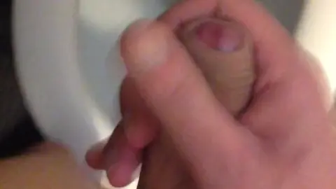 Public Exhibitionist Cums in Bathroom