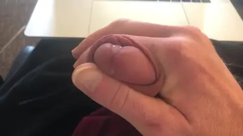 Guy Strokes His Cock Until Precum Starts Flowing