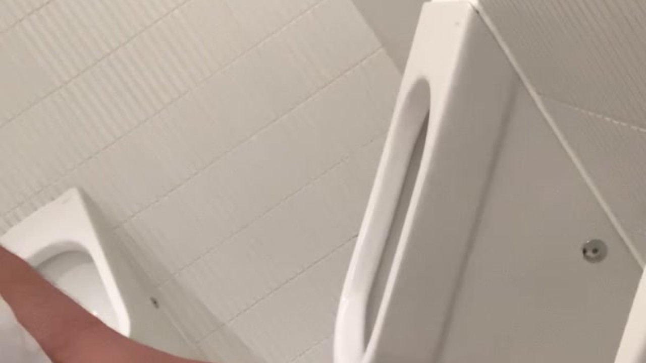 Chinese College Boy Urinates in Public Restroom Cage