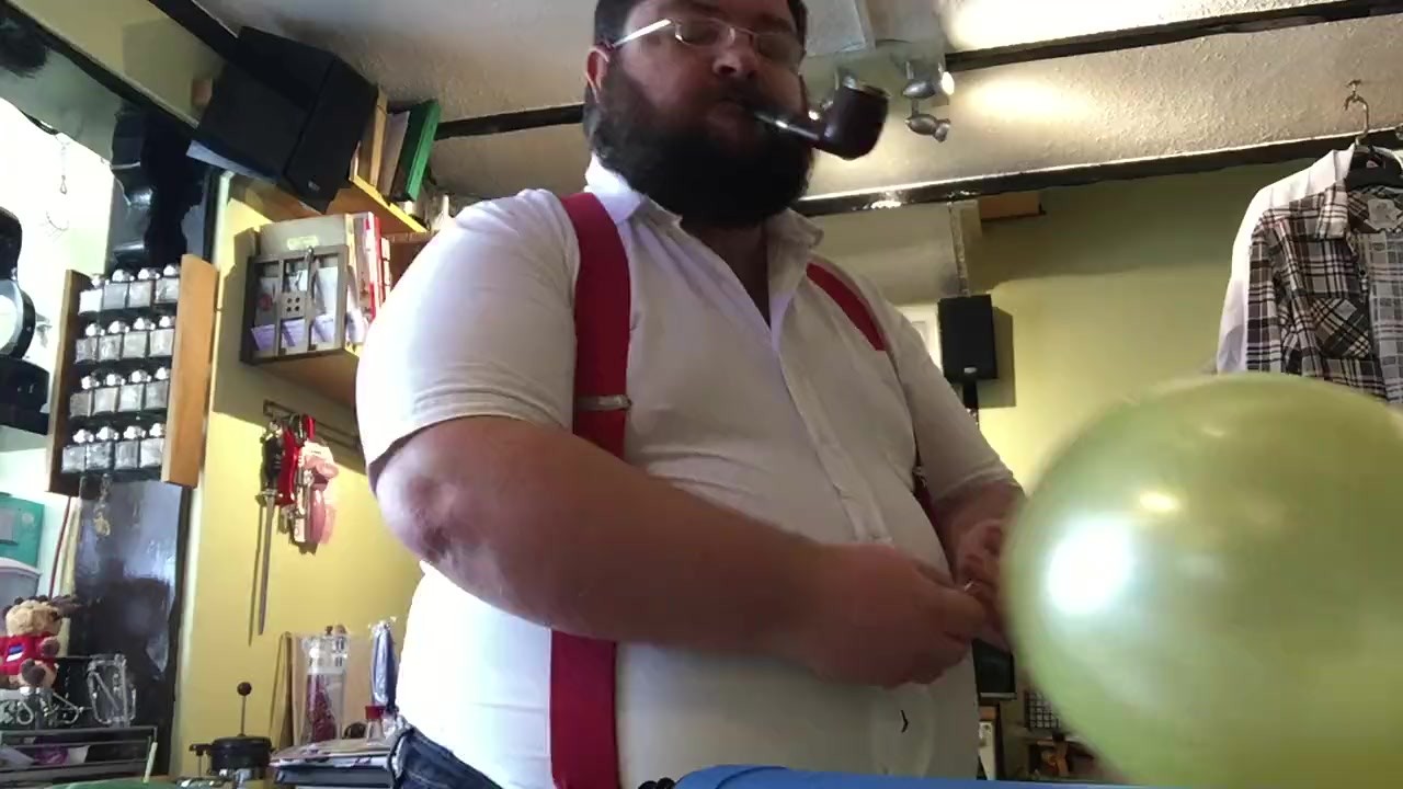 Gay Guy Blows Pipe with Balloon Twist