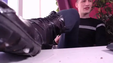 Submissive Guy Licks Dominant's Shoes
