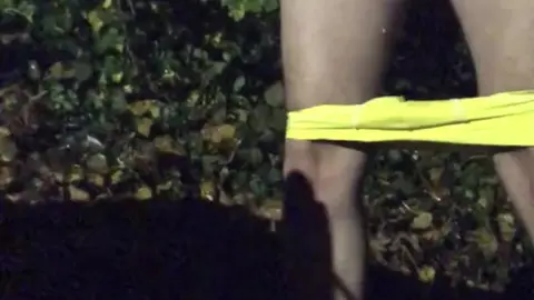 Guy Masturbates Outdoors with Condom Filled with Cum