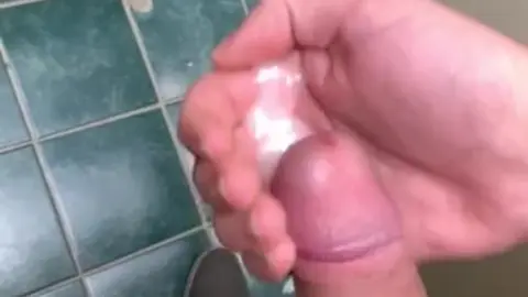 Guy Jerks Off in Public Restroom Stall