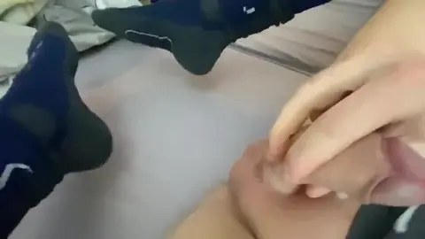 Gay Guy Squirts with Socks On