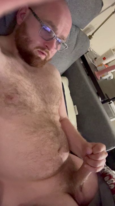 Hairy White Guy Masturbates Alone