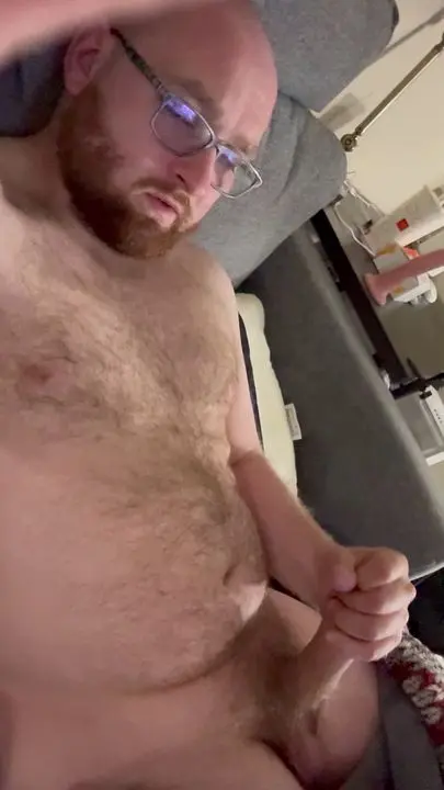 Hairy White Guy Masturbates Alone
