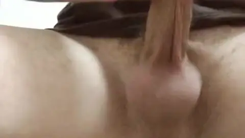Guy in Brown Shirt Jerks Off to Handjob