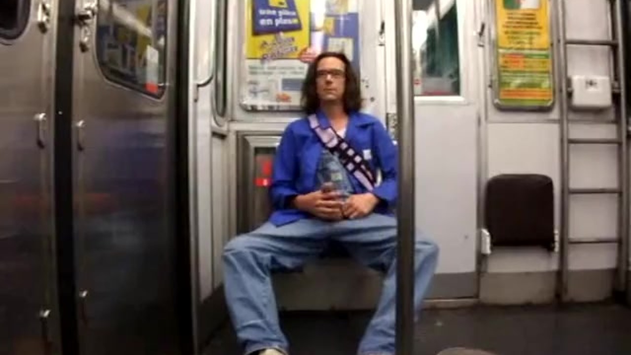 Gay Exhibitionist Flashes Cock on Subway