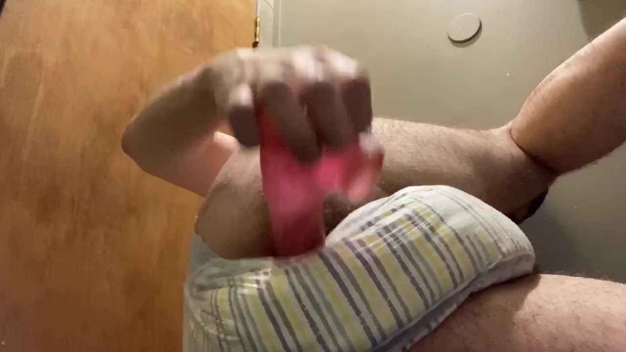 Man Wears Diaper for Dildo Fucking