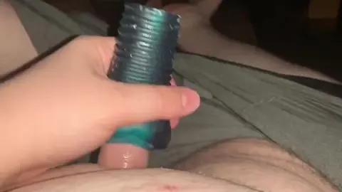 Big Hung Male Enjoys Solo Pocket Pussy Play