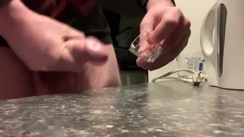 Guy Cums in Measuring Glass