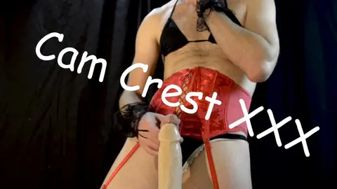 Sissy Boy Masturbates with Dildo Cumshot