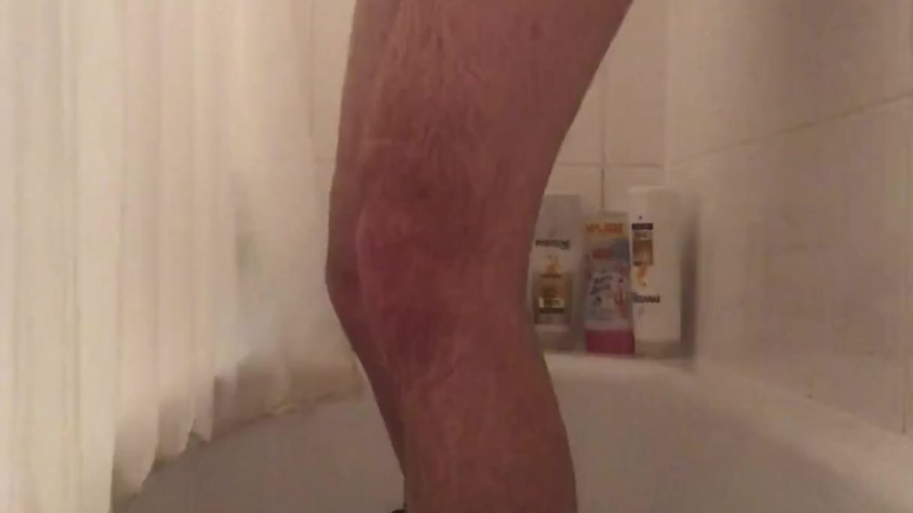 Guy Jerks Off in Shower with Dirty Sock