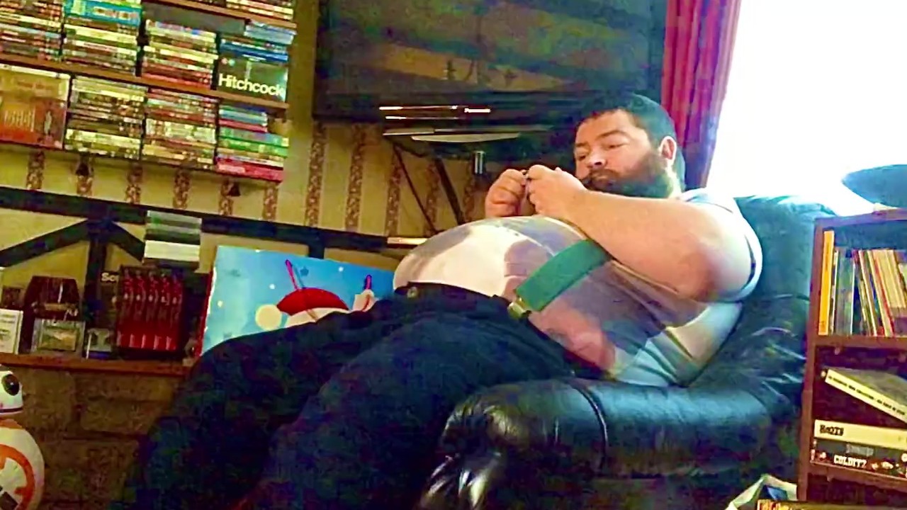 Hairy Bear Masturbates with Pipe