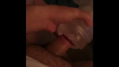 Latino Bear Plays with Uncut Cock and Fleshlight