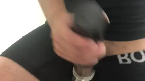 Guy Masturbates with Fleshlight in Public Gym