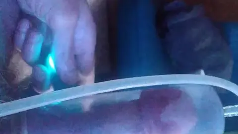 Guy Plays with Cock Pump and Vibrator