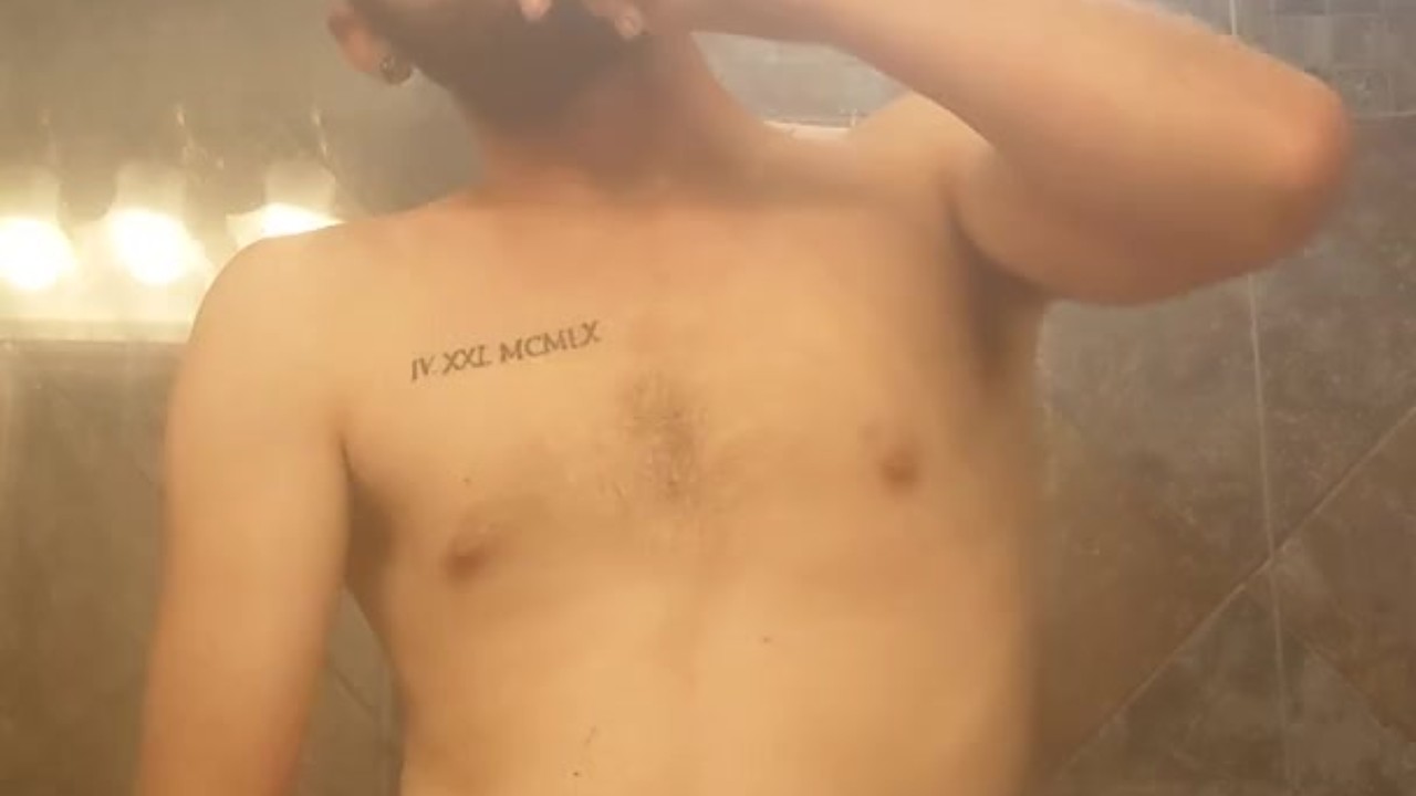 Masturbating Man Smokes Cigar