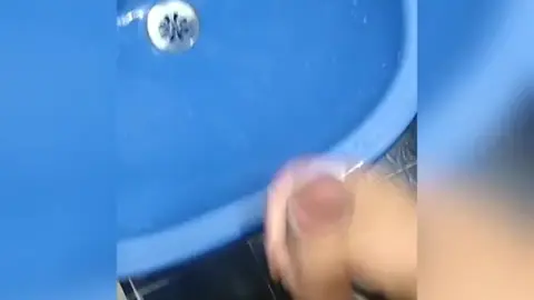 Guy Masturbates in Bathroom
