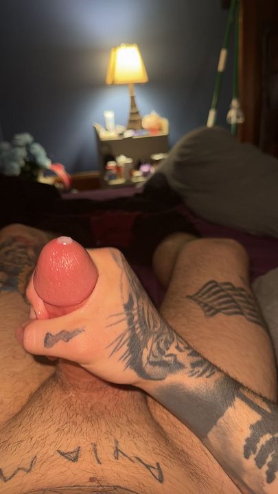 Guy Strokes Himself to Orgasm Thinking of Wife