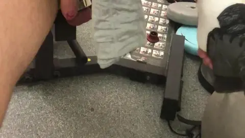 Jock Shows Off Thick Dick in Gym with Heavy Ball Weights