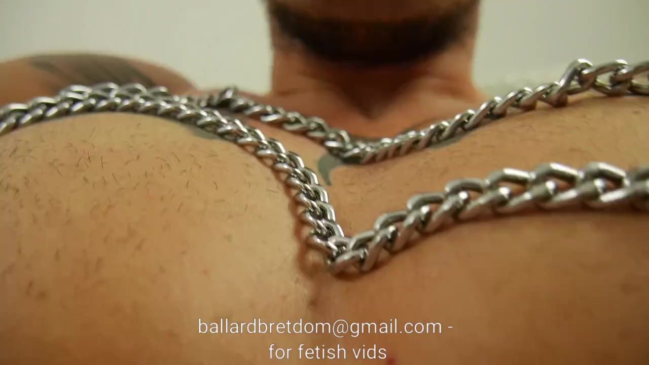 Hairy Daddy Wears Chains and Shows Off Chest